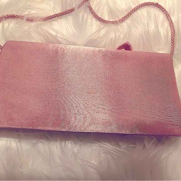 Vintage Pink Satin Clutch Bag - Picture 5 of 5